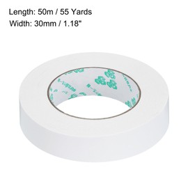 sourcing map Double Sided Tape 1 1/5 Inch x 55 Yards for Arts, Crafts, Photography, Scrapbooking, Tear-by-Hand, Paper Backing, Pack of 1