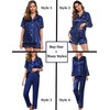 SWOMOG Women 4Pcs Silk Pajamas Set Button Down Sleepwear Loungewear