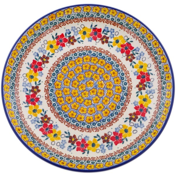 Authentic Polish Pottery Dinner Plate Signature UNIKAT in Pretty In