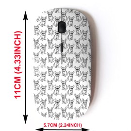 mouse inalámbrico de 2.4 G con bonito diseño de patrón para todas las computadoras portátiles y computadoras de computadora con nanoreceptor, lindo bulldog francés