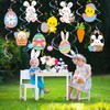 Jwssor Easter Bunting Banner,41pcs Hanging Swirls,Easter Hanging Swirls,Easter Egg Bunny