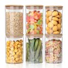 YUNCANG Glass Food Storage Jars 37oz [Set of 6],Clear Glass
