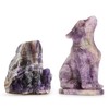 Artistone 2" Crystal Wolf Statue Carved Amethyst Wolf Decor Figurines