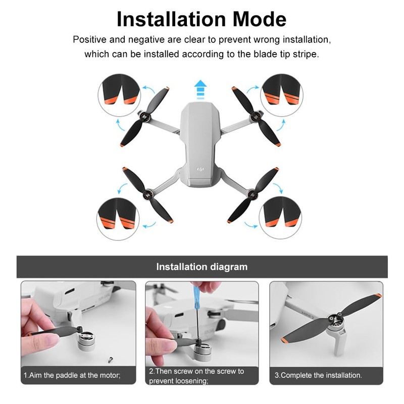 8 Pcs Plastic Drone Blade,Replaceable Propellers for Drones,Plastic Propellers Wing