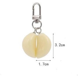 Sluswallow 1Pc Garlic Keyring Charm for Handbag, Tote, Purse, Backpack, Bag, Car Key, Funny Cute Food Keychain for Gift Keyrings, Keychains and Charms