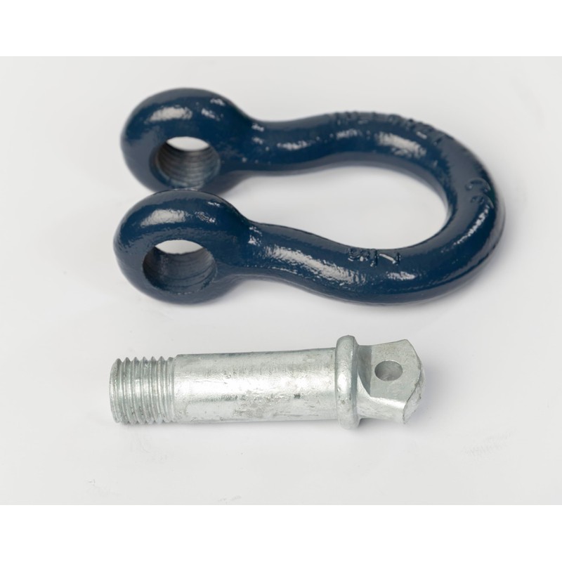 Hi-Gear 2 Pack Blue/Galvanized Bow Shackle 7/8" inch D-Ring Rugged