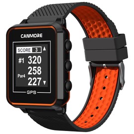 Canmore TW356 Golf GPS Wearable Device for Men and Women, Free 41,000+ Preloaded Courses Update Worldwide, High Contrast LCD Display, Upgrade IC Chip, Lightweight Accessory for Golfers, Orange