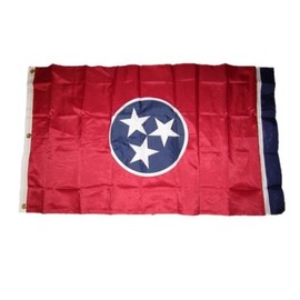 Moon 3x5 Embroidered Sewn State of Tennessee 300D Nylon Flag 3x5 3 clips - Bright Color UV Resistant - Prime Outside Garden Cave Home Decor