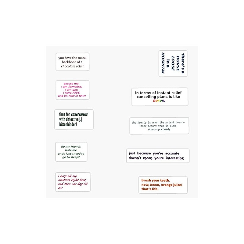 Iconic John Mulaney Quotes Bumper Sticker Vinyl Decal 5 inches