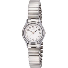 Seiko AQHK439 Women's Alba Quartz Watch Pear Watch, Silver, Dial color - white, watch