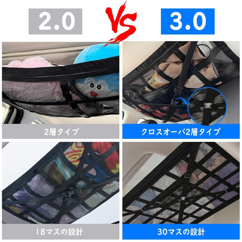 Ysemco Car Storage, Ceiling Roof Net, Roof Box, Luggage Fixing