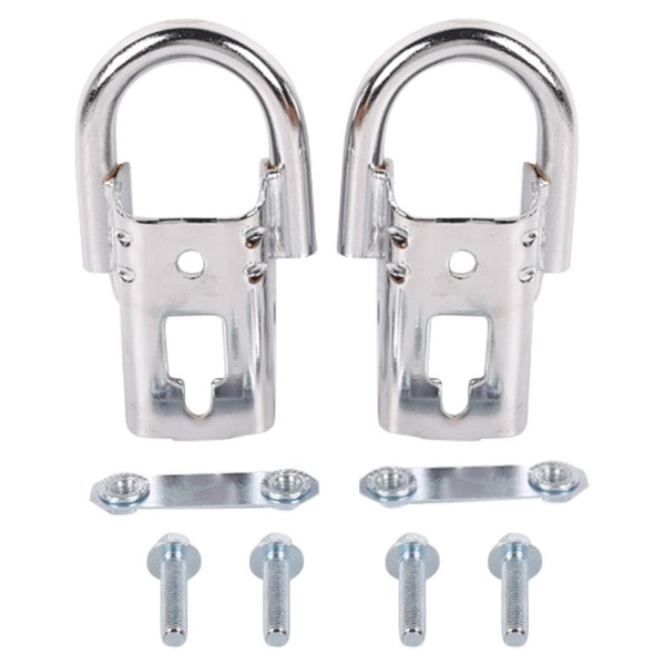 TOPAZ Fl3Z17N808A Silver Left & Right Tow Hooks w/Hardware Chrome