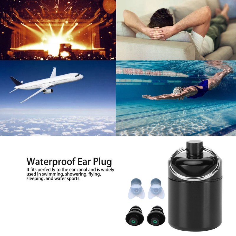 Waterproof Ear Plugs with Filter Noise Reduction Reusable Earplug Protector