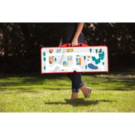 ONIVA Play Town Folding Picnic Table, Camping Table, Outdoor Table with Umbrella Hole, (Red)