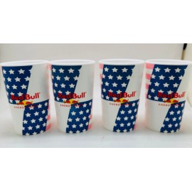 Red Bull Set of 4 Red Bull Energy Drink Plastic Reusable cup- (New)