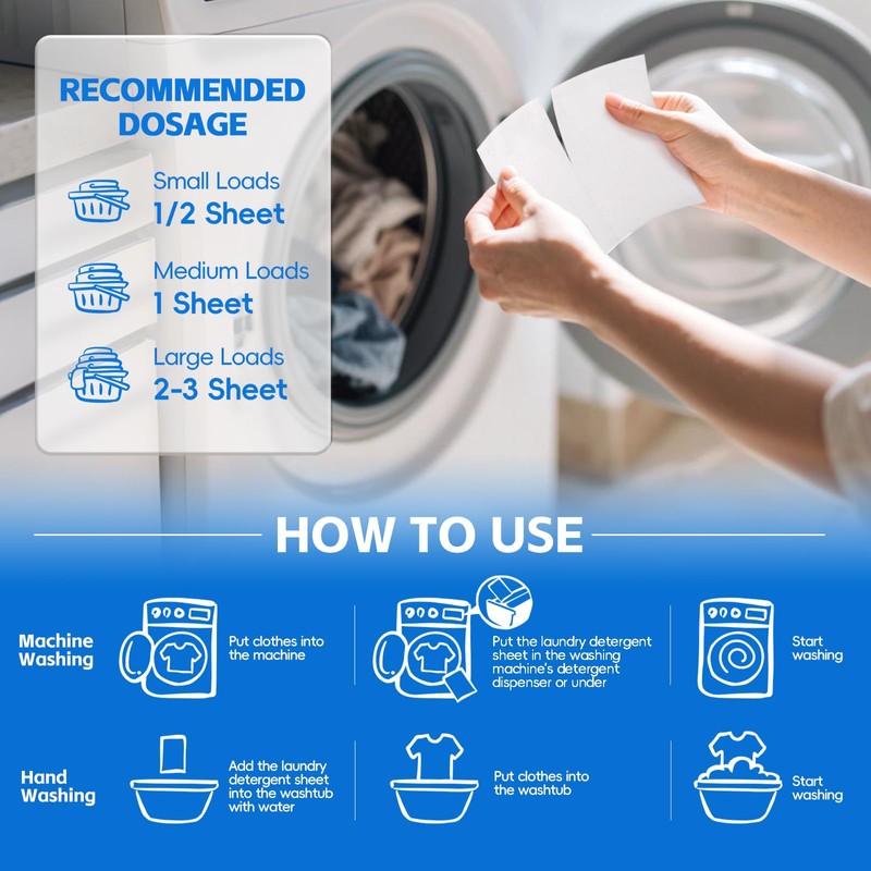 Laundry Detergent Sheets - Laundry Sheets, 400 Loads, Eco-Friendly, Plastic-Free,