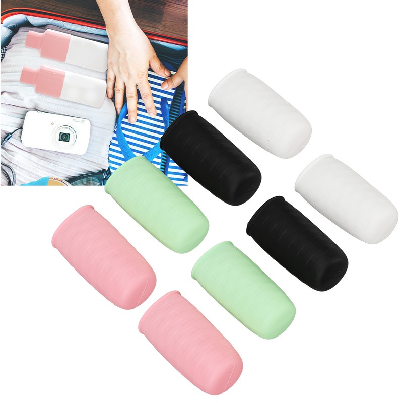 8pcs Travel Leak Proofing Elastic Sleeve Bottle Covers Soft Silicone