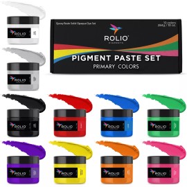 Rolio Pigment Paste Set, 10 Solid Colors, 1oz Jars Each - Epoxy Resin Dye