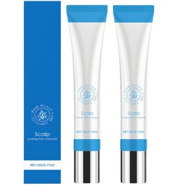 2PCS Scalp Serum, Hair Growth Serum for Women & Men, Scalp Cooling Hair Ampoule with Roller Lightweight, Non-Greasy & Refreshing Ampoule, Strengthening Soothing