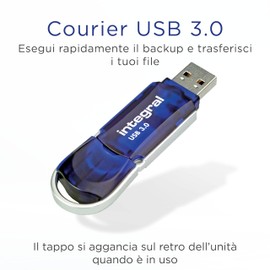 Integral 32GB USB 3.2 Gen 1 Flash Drive Courier Blue up to 100MBs