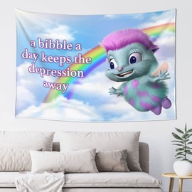 FENDROM Bibble Meme Tapestry Bibble Happiness Novelty Wall Hanging,Blanket Decorative Funny College Room Hostel Decorations Bedroom Living Room Decor