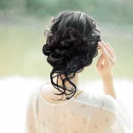 Messy Bun Hair Piece, Updo Hair Pieces for Women Claw Clip, Styling Wigs Hairpieces Accessories for Casual Wedding Dating Event Bride Party