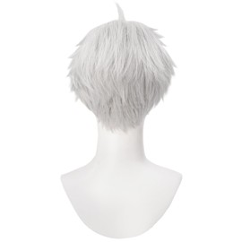 C-ZOFEK Jiji Cosplay Wig, Enjouji Evil Eye Form, Anime Costume Hair for Men Women Halloween (White-01)