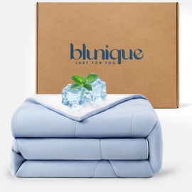 blunique Cooling Silicone Foam Filled Cooling Comforter,Cooling Blanket for Hot Sleeper,Twin Size Summer Ice Comforter,All-Season Lightweight Bedding,Keep Cooling&Breathable All Night(60"x88")