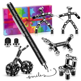 Magnetic Fidget Pen, Fidget Toy Gifts for Him Men, Ballpoint Pen Gifts for Teens Adults, Perfect for Stress Relief and Focus, Birthday Gift for 15+ Year Old Teens Adults Teenage(B-L)