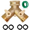 2 Way Heavy Duty Brass Garden Hose Connector Tap Splitter