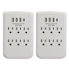 Clear Power CP (2 Pack): 6-outlet Wall-Tap w/ 3-Port USB-A