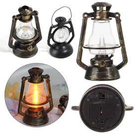 Miniature Lamps for Dollhouse,Doll House Miniature Retro Oil Lantern Dollhouse Accessories Scene Ornaments Dollhouse Miniature Scene Model Hurricane Lantern Kerosene Lamp，Dollhouse Accessories(7mm)