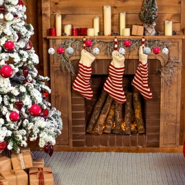 Handmade Sustainable Felt Christmas Tree Decorations Homely Christmas Baubles. Nordic Christmas Decorations. Indoor Use Xmas Tree Decorations. Christmas Balls & Hearts. (Ball Red Grey White)