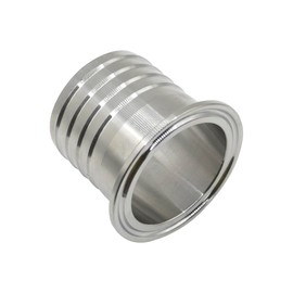 Goldpea 2" Tri Clamp to 2" Hose ID Barbed Adapter SUS304 Sanitary Hose Pipe Fitting 1pc with Hose Clamp