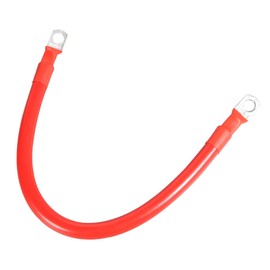 Bonsicoky 4 AWG Battery Cable with Terminals, 12" Pure Copper Power Inverter Cables for Solar Application, Vehicle, RV, Car. (5/16" Lug, Red)