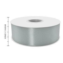 Simplegoal Double Face Grey Satin Ribbon 1-1/2 Inch X 50 Yards Polyester Ribbons for Gift Wrapping Fabric Ribbon for Crafts Flower Bouquet Hair Arts Wedding Party Decoration