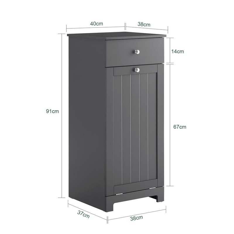SoBuy Slim Short Laundry Cabinet with Hidden Hamper Bathroom Freestanding