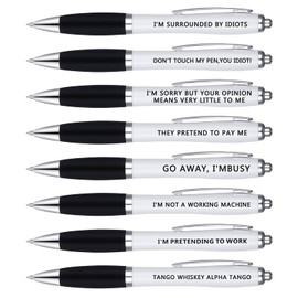 FANTESI 8 Pack Ballpoint Pens, 1.0 mm Rude Pens Novelty Pens Funny Pen Set Retractable Pen for Colleagues Adult Women & Men Students