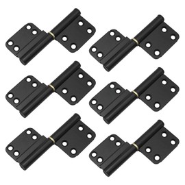 Anxingo 6 Pcs 4 Inch Lift Off Hinges, Flag Hinges, Black Door Hinge Removable Hinges for Left Handed Opening and Right Handed Opening or Opening Inside Outside