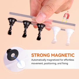 Makartt Press On Nail Stand: Black and White Nail Holder for Painting Nails, Nail Stand for Nails Art Display Practice for False Nails Designs Magnetic Fake Nail Holder with 1M Double-Sided Tape