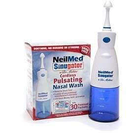 NeilMed Sinugator Cordless Pulsating Nasal Wash with 30 Premixed Packets 1 kit (Pack of 2)