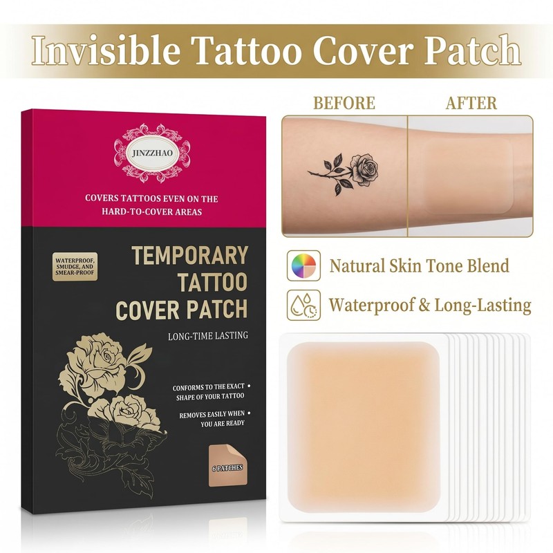 Invisible Tattoo Cover Up Tape – 6 Pcs Skin Tone