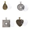 Pendant Trays,24 Pack Blank Bezel Pendants with 24 Pack Cabochons