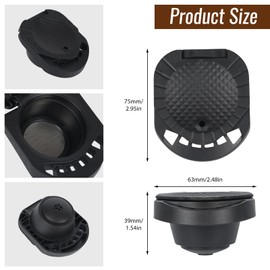 Reusable Coffee Pods for Dolce Gusto Reusable Coffee Capsule Pods Converter Adapter Refillable Coffee Capsule Compatible for Piccolo XS/EDG466/EDG606/EDG305/KP70//GENIO S(1Pod+1Brush+1Spoon)