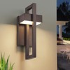 tewei Modern LED Outdoor Wall Sconce Brown Outdoor Lights for