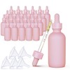 seafulee 24 Pack 2 oz Pink Coated Glass Dropper Bottles