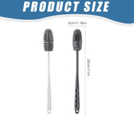 KHDULQ 2 Stücke Flaschenbürste Reinigungsbürste Silikon Lange Reinigungsbürste für Kratzfreie Reinigung Leichte und Einfache Geeignet für Glasflaschen, Wasserflaschen, Babyflaschenbürsten