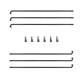 TSTRAUM 13G Bicycle Spokes 6 Pieces with 6 Brass Nipples (Length 14 mm), 110-309 mm, Diameter 2.2 mm E-Bike Steel Spokes, for MTB, Downhill, Tricycle Bicycle, Wheelchair and More. (Black, 229 mm)