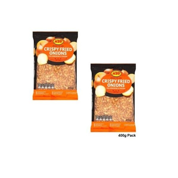 Gharana Swaad ka Khazaana KTC Crispy Fried Onions 400g (Pack of 2) | Authentic Crunchy Topping | Versatile Topping | Sprinkle with Crunch | Premium Onions | Superior Flavor