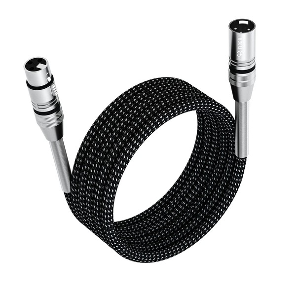FIBBR XLR Cable 5M, Microphone Cable Nylon Braided XLR Male